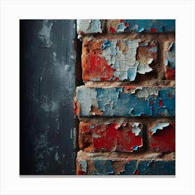 Peeling Paint On A Brick Wall Canvas Print