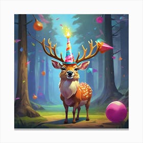 Birthday Deer 3 Canvas Print