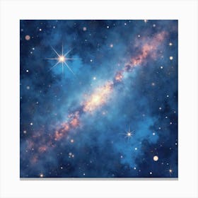 Mystic Starfield Blending With Watercolor Washes 1 Canvas Print