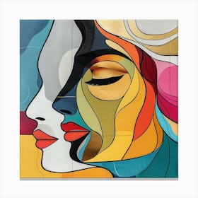 Woman'S Face 1 - colorful cubism, cubism, cubist art,    abstract art, abstract painting  city wall art, colorful wall art, home decor, minimal art, modern wall art, wall art, wall decoration, wall print colourful wall art, decor wall art, digital art, digital art download, interior wall art, downloadable art, eclectic wall, fantasy wall art, home decoration, home decor wall, printable art, printable wall art, wall art prints, artistic expression, contemporary, modern art print, Canvas Print