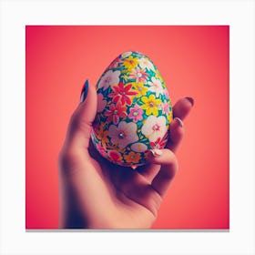 Easter Egg In Hand Canvas Print