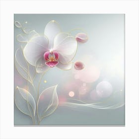 Orchid Flower On A Gray Background 1 Canvas Print