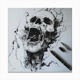 Skull Drawing 3 Canvas Print