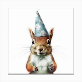 Squirrel In A Party Hat 2 Canvas Print