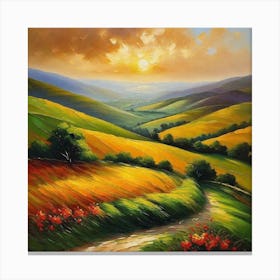 Sunset In The Countryside 8 Canvas Print