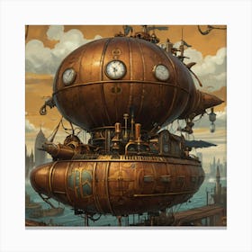 Steampunk Steamship 1 Canvas Print