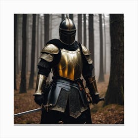 Knight In The Forest Canvas Print