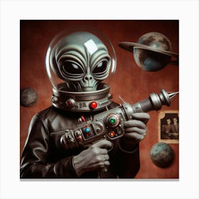 Alien Man With Gun 1 Canvas Print