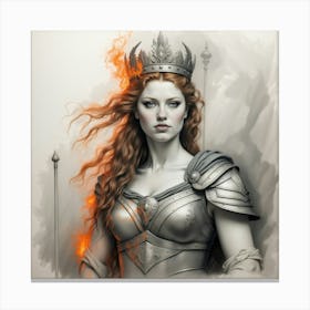 Chalk Painting Of Warrior Queen Boudica Canvas Print