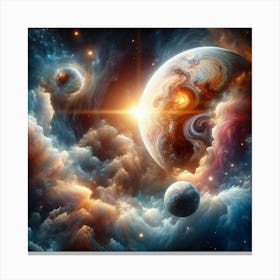 Planets In Space 3 Canvas Print