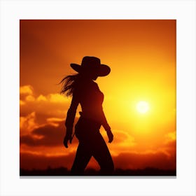 Westerngirlv1 Canvas Print