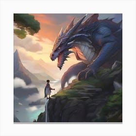 Boy And A Dragon Canvas Print