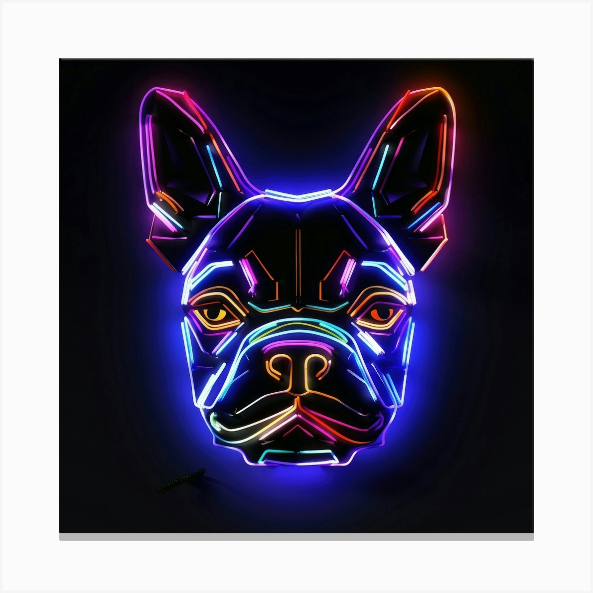French Bulldog Neon Sign Canvas Print by Aloke Design