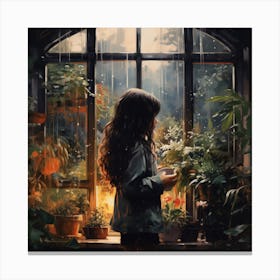 Cosy In The Greenhouse Canvas Print