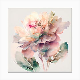 Watercolor Flower Abstract Vintage Canvas Print