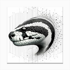 Python Snake Head - Abstract Line Art Illustration 143 Canvas Print