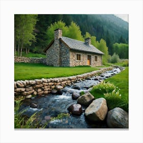 Cabin In The Mountains 1 Canvas Print