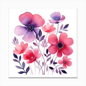 Watercolor Flowers 4 Canvas Print