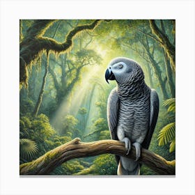 Parrot In The Jungle 6 Canvas Print