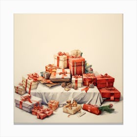 Elegant Christmas Giftbox Ilustration Series011 Canvas Print