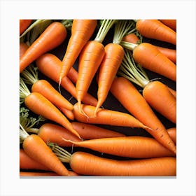 Carrots On A Black Background Canvas Print