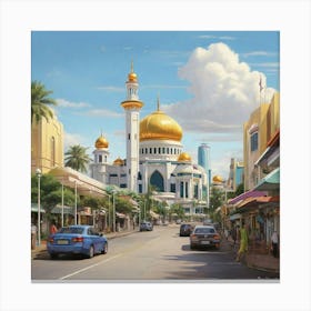 Brunei City Art Print 2 1 Canvas Print