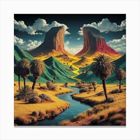 Oasis Of Splendor A Masterpiece Of Desert Serenity Canvas Print