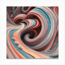 Close-up of colorful wave of tangled paint abstract art 18 Canvas Print