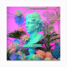 vaporwave greek statue Canvas Print