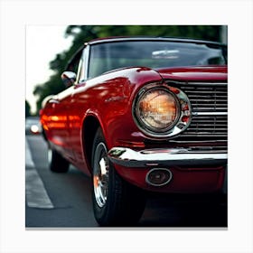 Red Vintage Old Speed Traffic Light Transportation Front Black Vehicle Luxury Car Wheel Canvas Print