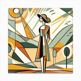 Abstract portrait of a girl 1 Canvas Print