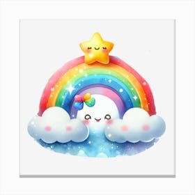 Rainbow And Clouds 1 Canvas Print