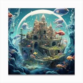 Underwater Castle Canvas Print