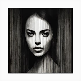 An Elegant 2d (((Hyper Minimalist Black And White) Canvas Print