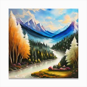 River Valley Painting Canvas Print