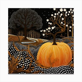 The Great Pumpkin Illustration Square Canvas Print