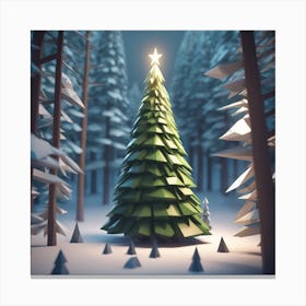 Christmas Tree In The Forest 103 Canvas Print