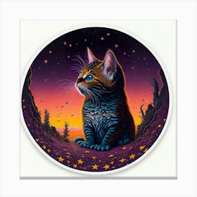 Cat Colored Sky (63) Canvas Print