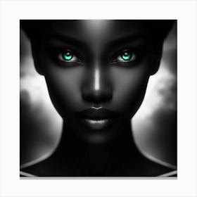 Black Woman With Green Eyes 26 Canvas Print