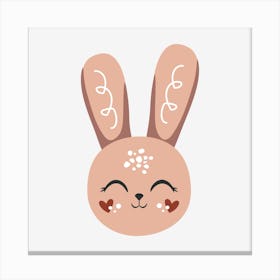Boho Baby Girl Bunny Canvas Print