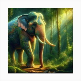 Elephant In The Forest 2 Canvas Print