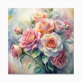 Watercolor Roses 11 Canvas Print