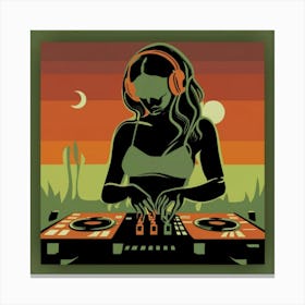 Dj In The Desert Canvas Print