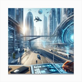 Futuristic City 78 Canvas Print