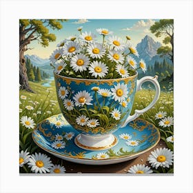 Daisy In A Cup 1 Canvas Print