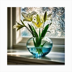 Lilies In A Vase 11 Canvas Print