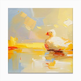 Duck In The Water Canvas Print