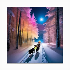 Sled Dogs In The Snow 1 Canvas Print