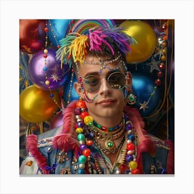 Young Man In A Colorful Costume Canvas Print