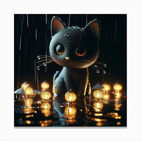 Cat In The Rain 12 Canvas Print